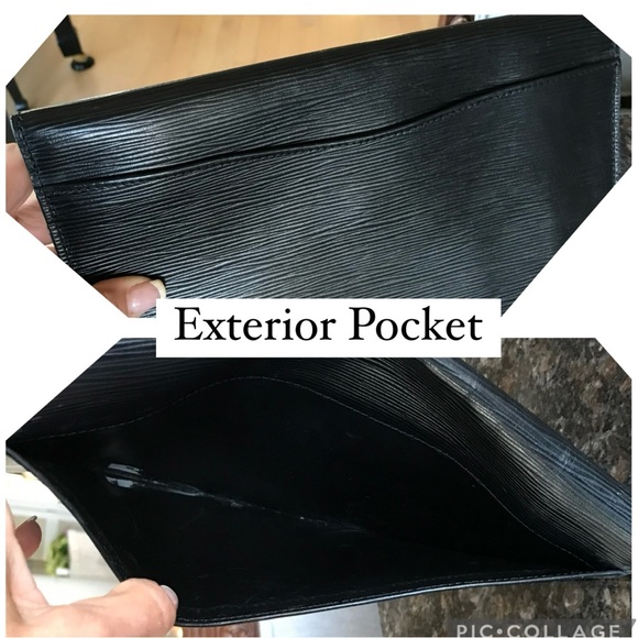 Beautiful Louis Vuitton Vintage Black Epi Montaigne 27 Clutch - Picture 6 of 17